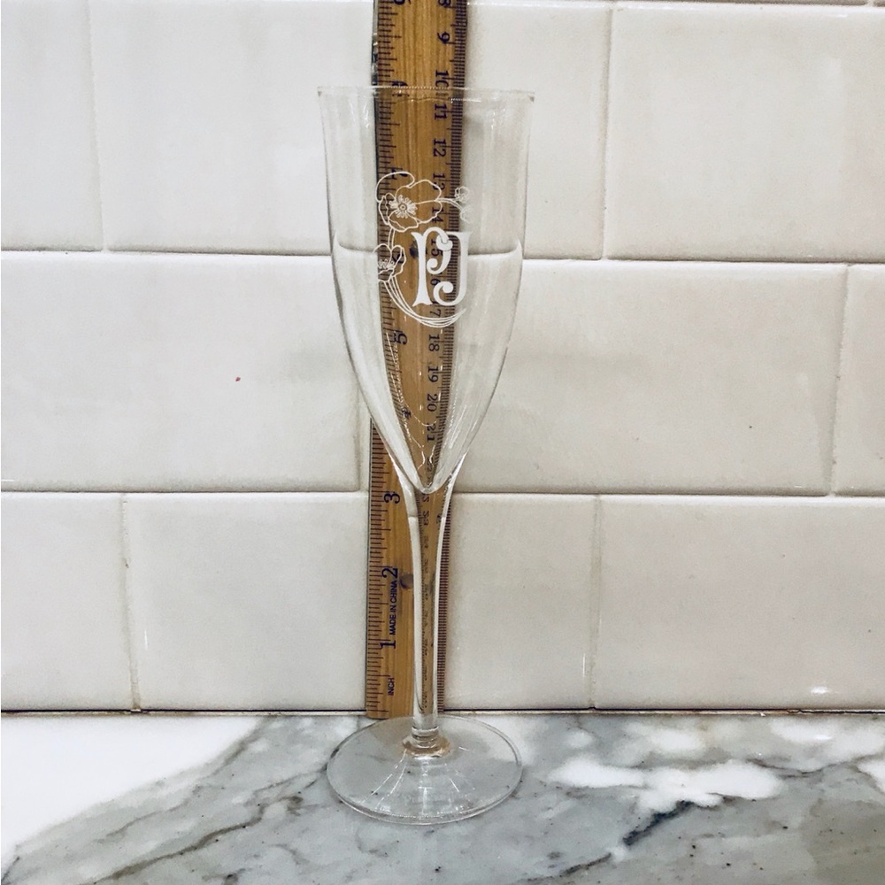 Perrier Jouet Single Replacement Champagne Flute Glass w/White Etching on Belly
